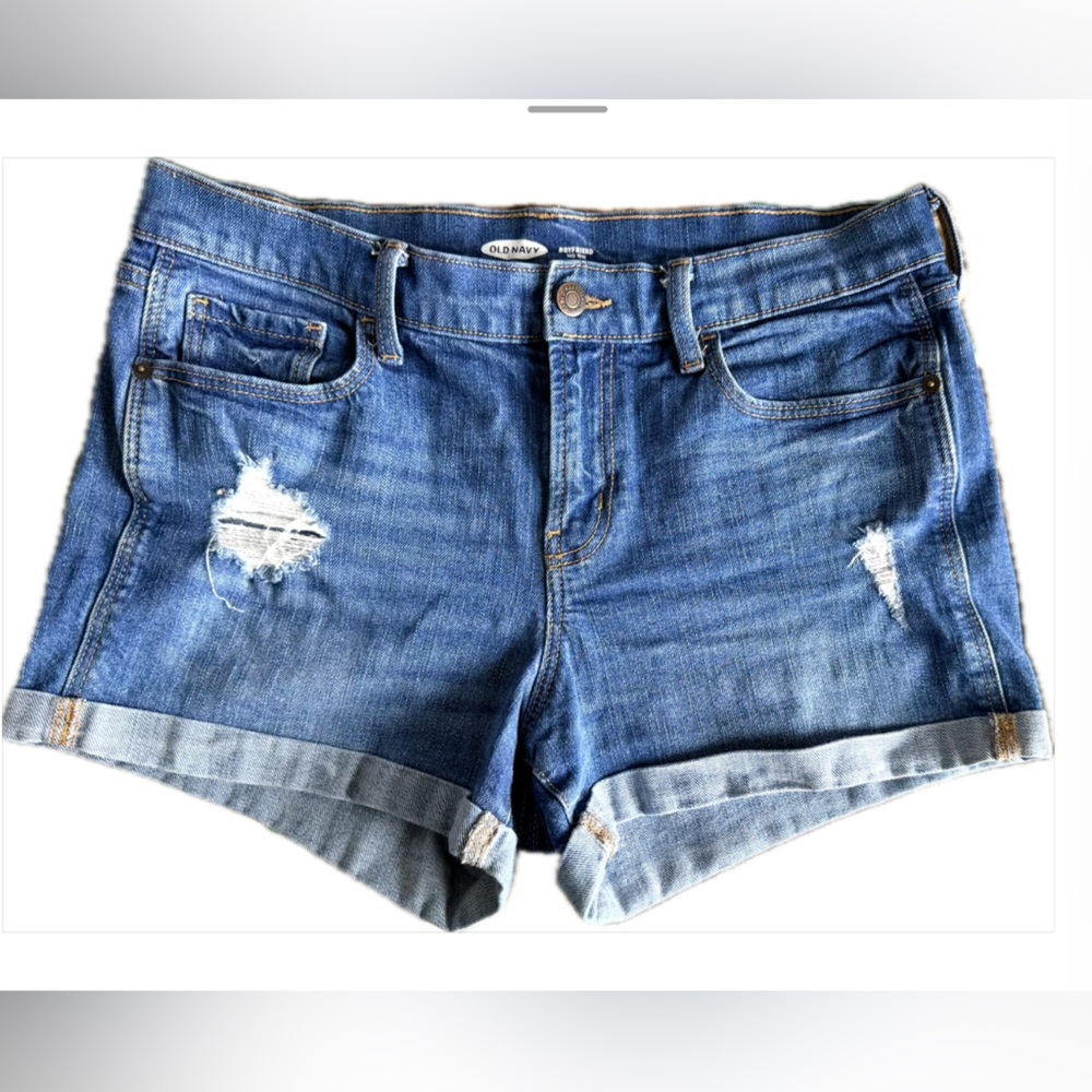 Old Navy Boyfriend Distressed Blue Jean Shorts
